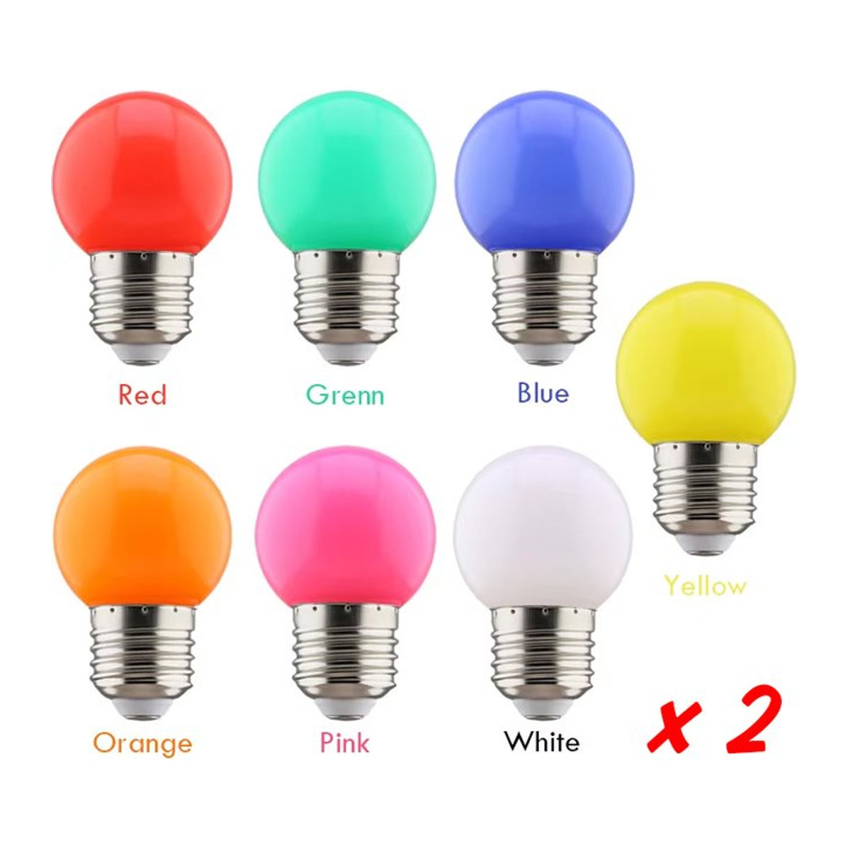 2er-Set bunte LED-Glühbirnen PARKSON G45 E27 für Weihnachten und Dekoration - Bild 1