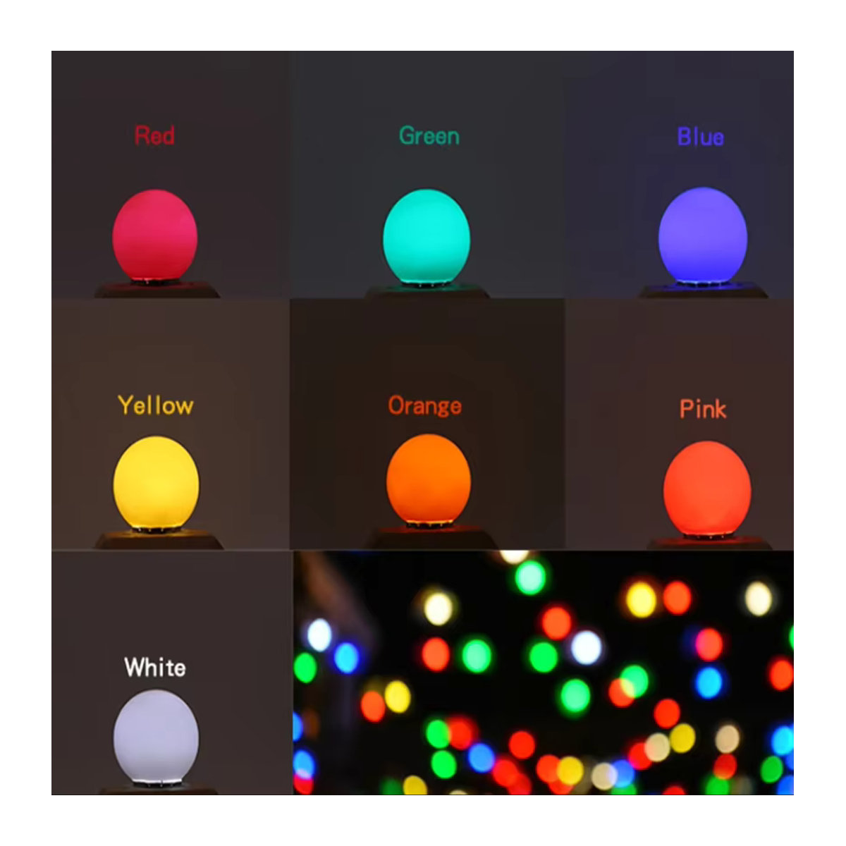 2er-Set bunte LED-Glühbirnen PARKSON G45 E27 für Weihnachten und Dekoration - Bild 3