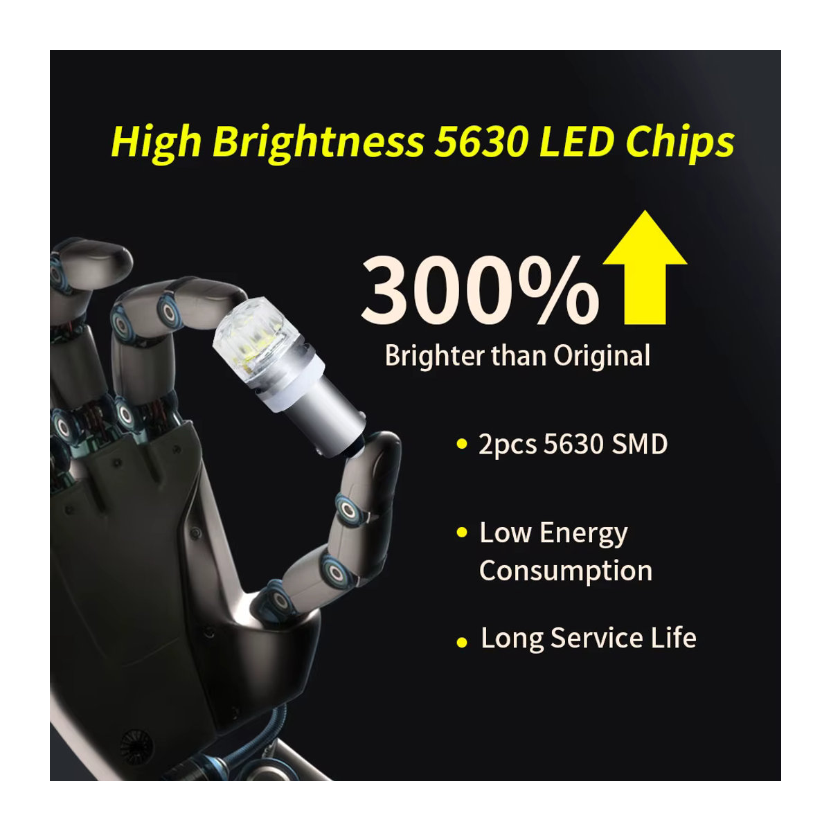 2er-Set cnsunnylight LED Leuchtmittel BA9S in Weiß für Auto Blinker Bremslicht Rückfahrlicht und Innenraum 12V/24V - Bild 4