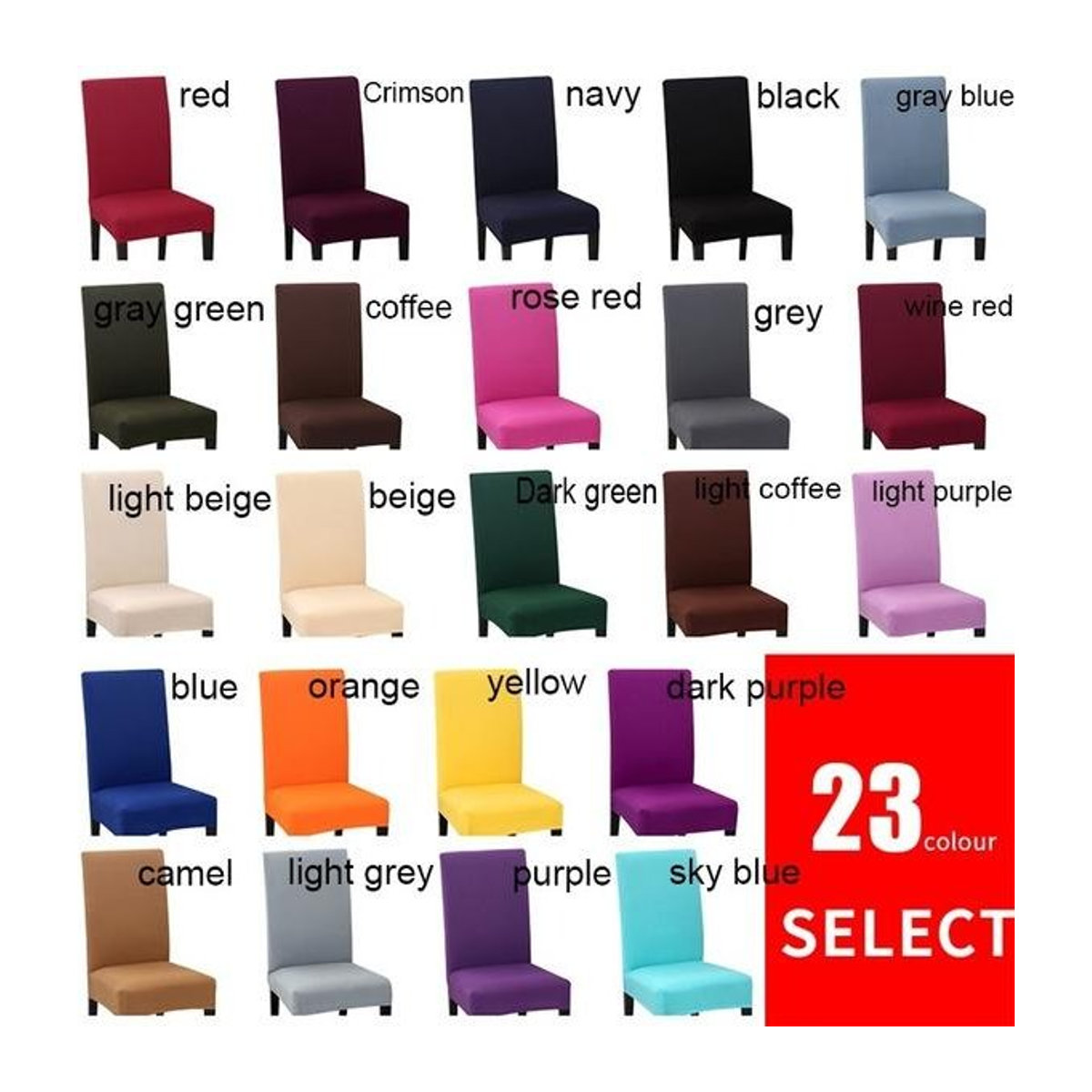 2er-Set elastische Stuhlbezüge aus Spandex von GoModern in Beige für Esszimmer und Bankette - Bild 1