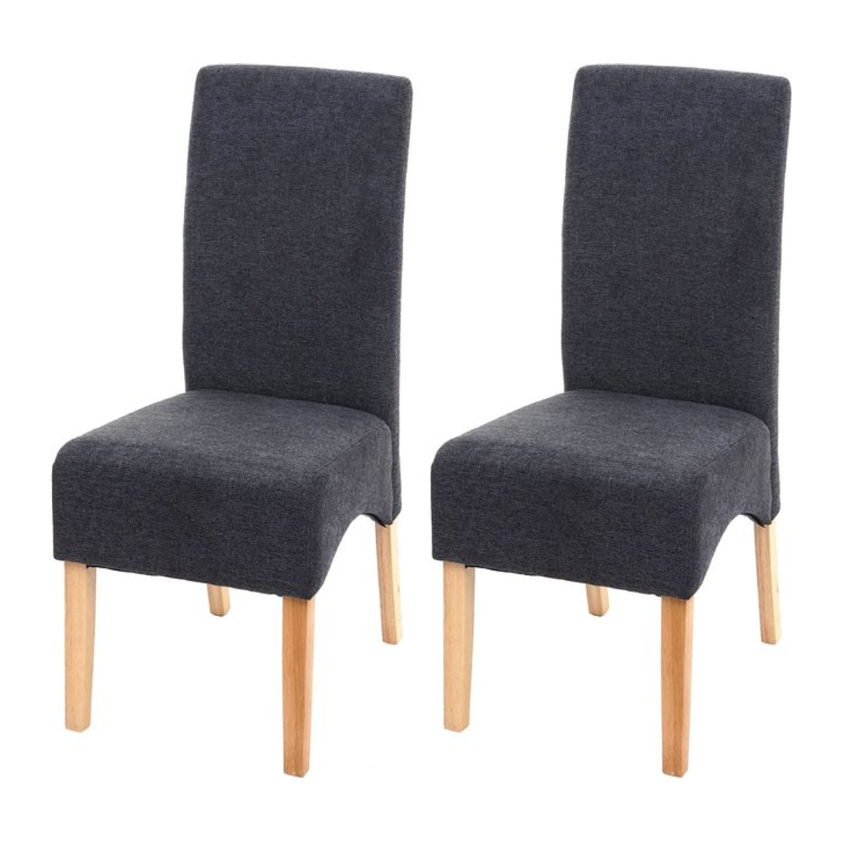 2er-Set Esszimmerstühle Crotone von MCW in Anthrazit und Grau im skandinavischen Design mit Stoffbezug - Bild 1