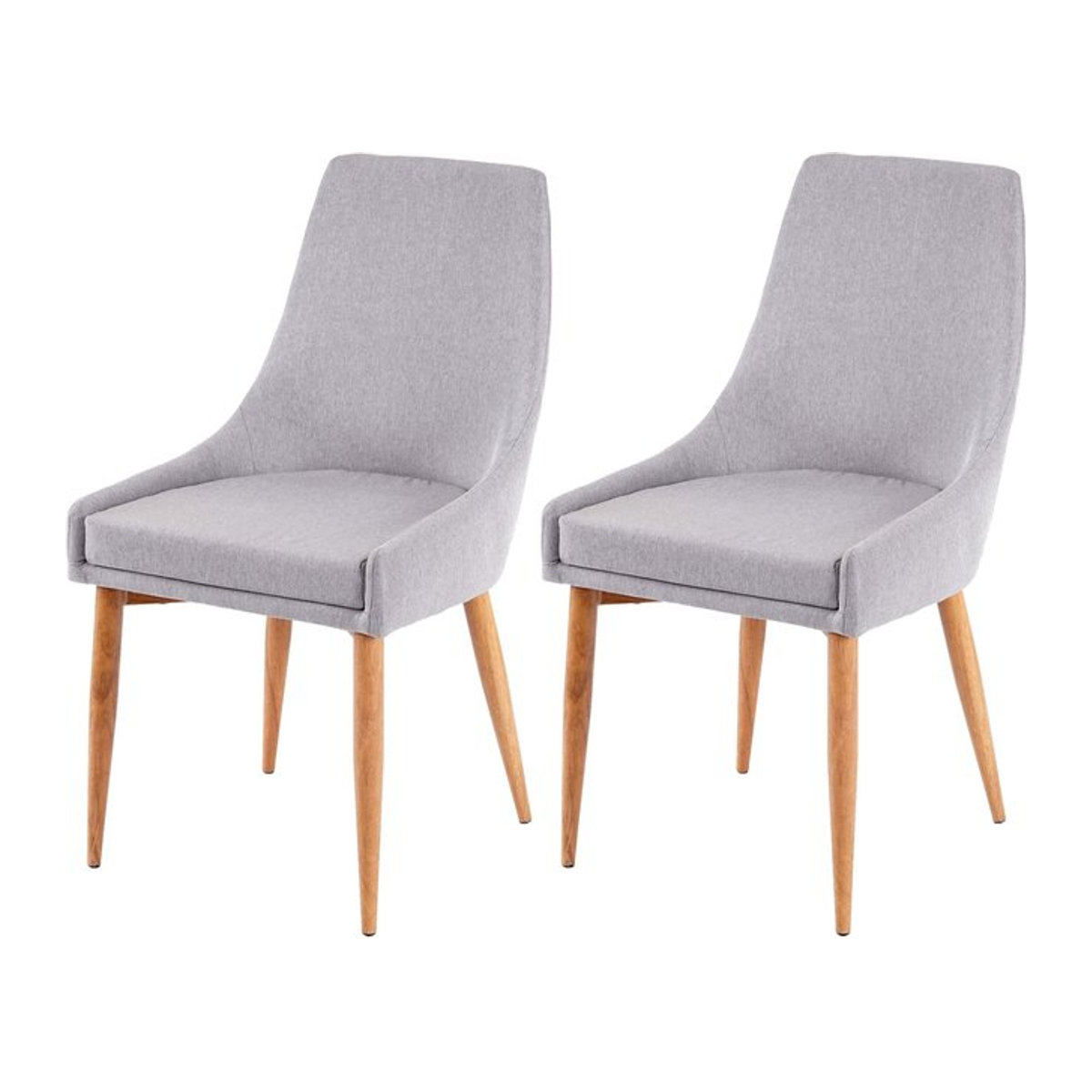 2er-Set Esszimmerstühle MCW-B44 II im Retro-Design aus Stoff in Grau - Bild 1