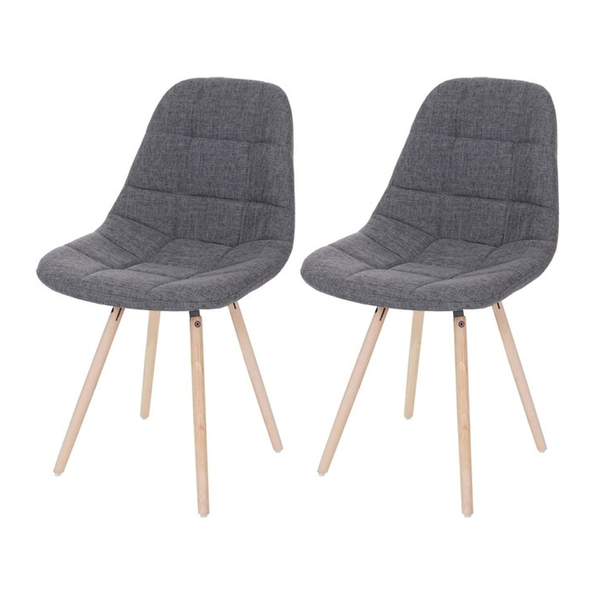 2er-Set Esszimmerstühle MCW MCW-A60 II im Retro 50er Jahre Design, Farbe Grau, Stoffbezug und Holzgestell - Bild 1