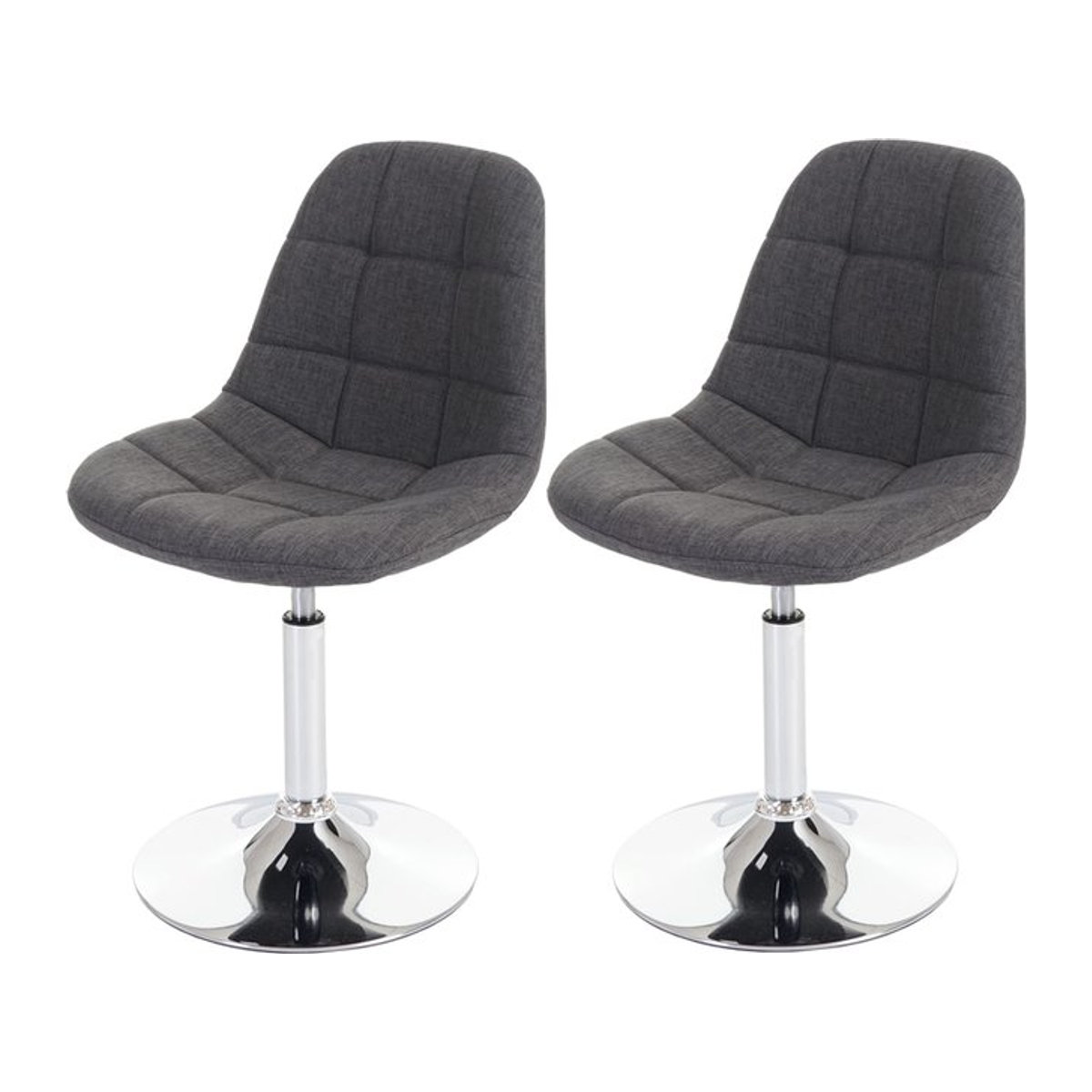 2er-Set Esszimmerstühle MCW MCW-A60 Modern in Grau mit Chromgestell und Textilbezug - Bild 1