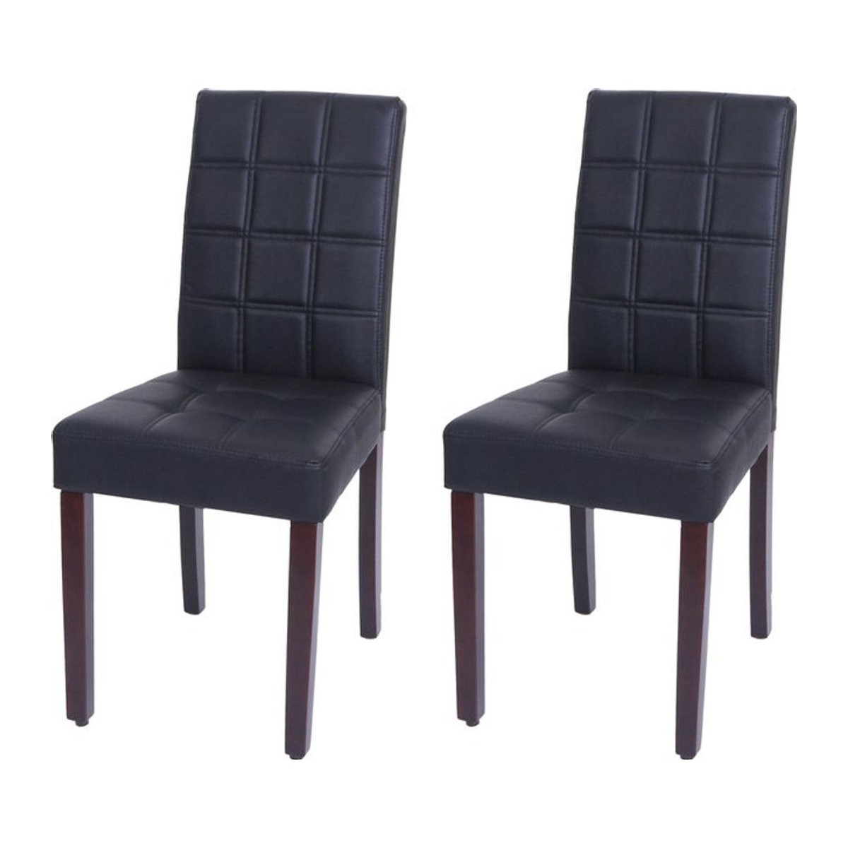 2er-Set Esszimmerstühle MCW Modern Polsterstühle aus Kunstleder in Schwarz - Bild 1