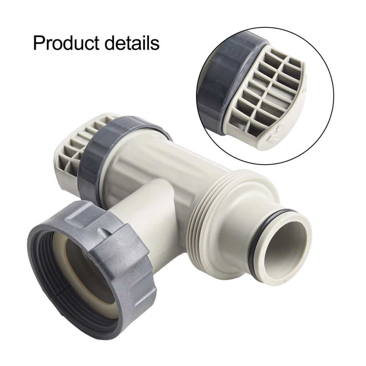 2er-Set Intex T-Gelenk Adapter und Kolbenventil aus Kunststoff in Grau für Pool Filterpumpen Ersatzteil Set - Bild 3