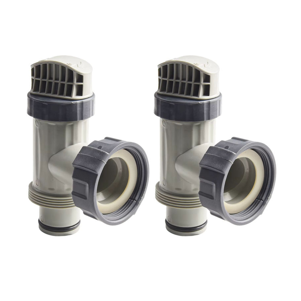 2er-Set Intex T-Gelenk Adapter und Kolbenventil aus Kunststoff in Grau für Pool Filterpumpen Ersatzteil Set - Bild 5