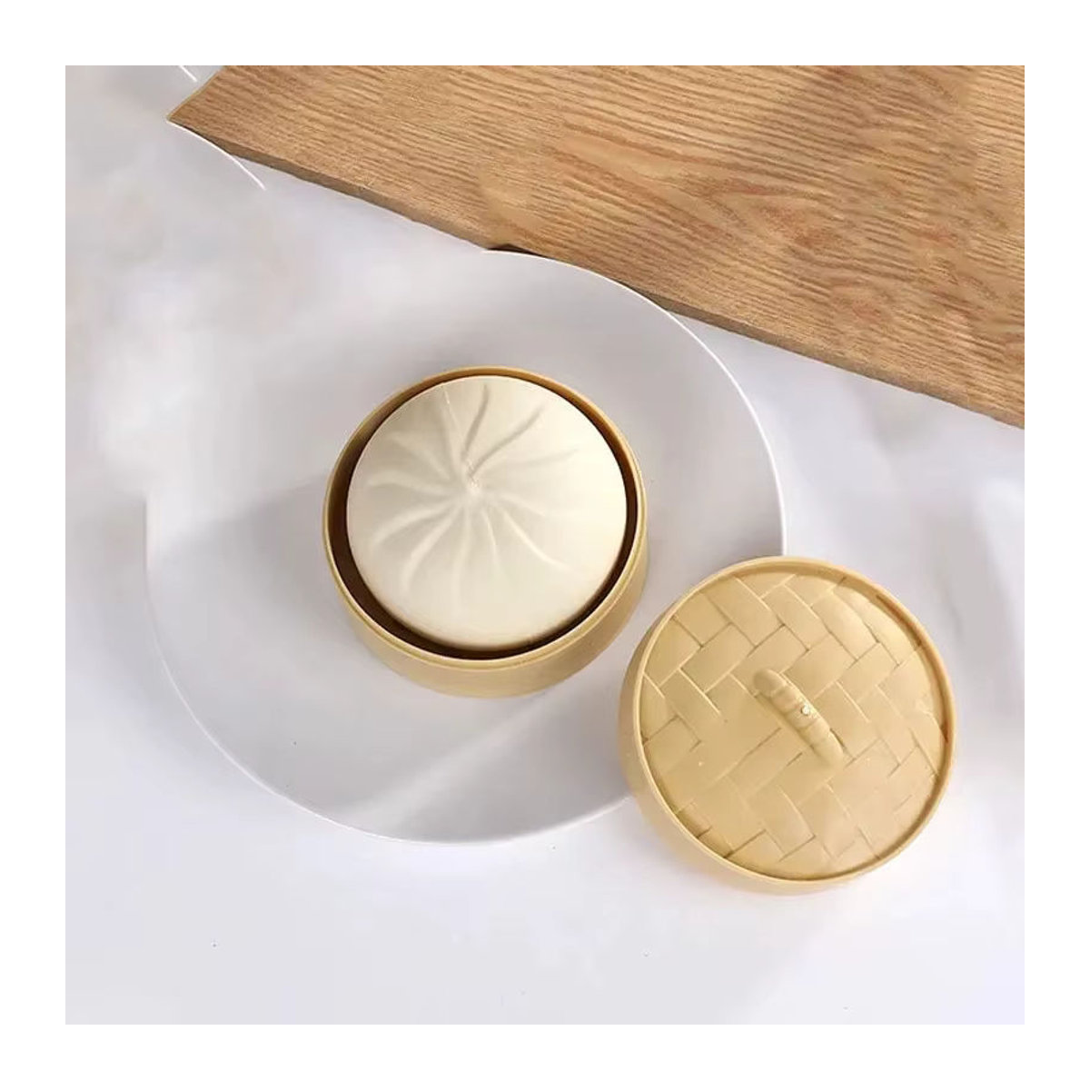 2er-Set kreative Deko-Brötchen als Slow Rebound Stressball und Dekoration in Weiß - Bild 4