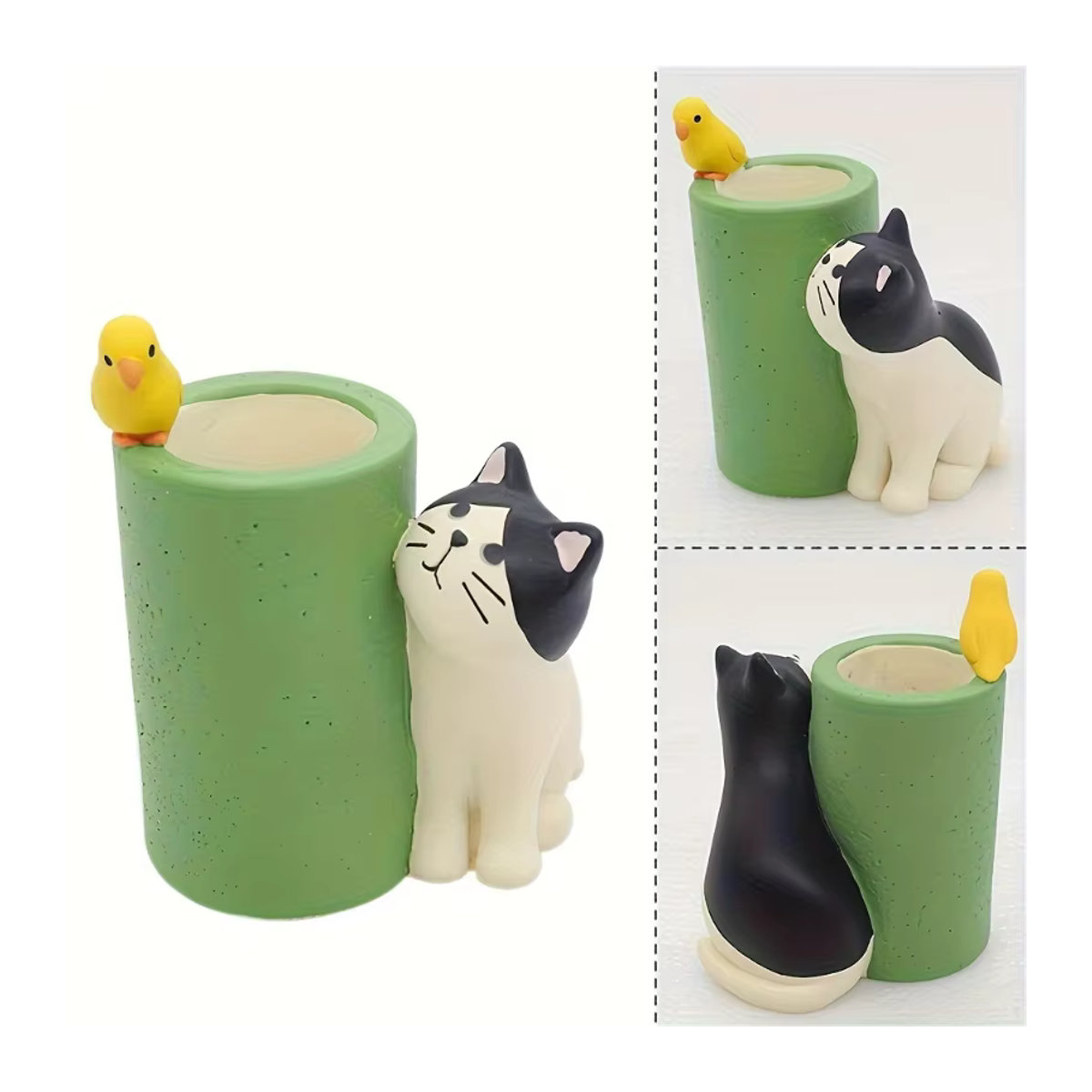 2er-Set kreative Katzen-Stifthalter aus Keramik in Mehrfarbig - Bild 4
