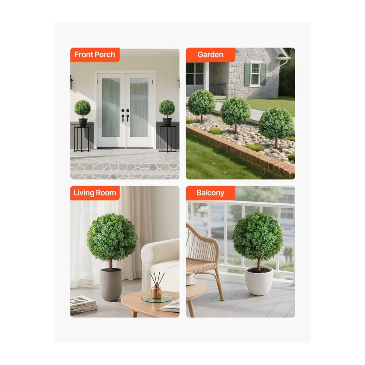 2er-Set Künstliche Buchsbaum-Formschnittbäume von Buying Solutions, MB in Grün mit Erdspieß, Topfpflanzen für die Dekoration, Höhe: 68,6 cm, Breite: 40 cm, Tiefe: 40 cm - Bild 2