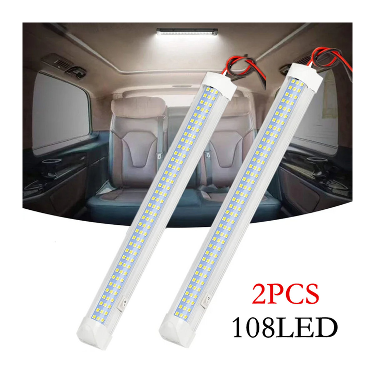 2er-Set LED Wohnmobil Innenbeleuchtung Weiß für Camper und Caravan 12V 24V - Bild 1