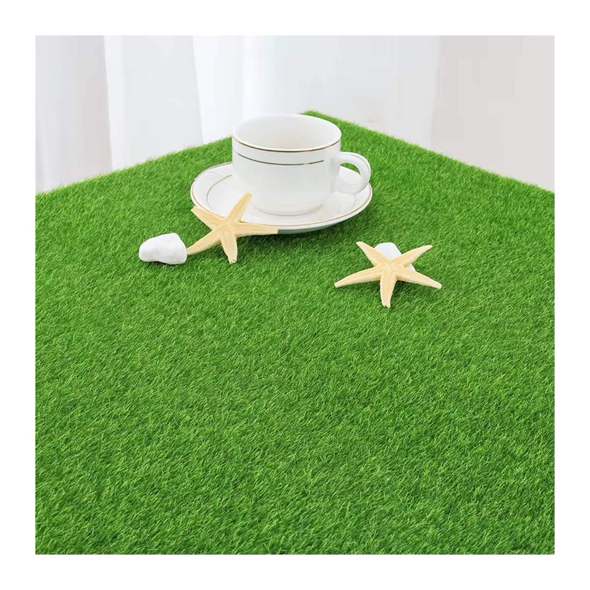 2er-Set Mini Kunstrasen in Grün, quadratische Grasmatte aus Kunststoff für DIY-Modelle und Garten-Dekoration - Bild 5