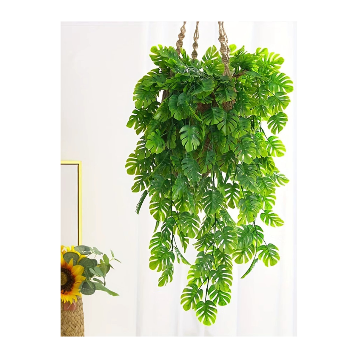 2er-Set MUFU künstliche Monstera-Blattranken in Grün als hängende Girlande zur Wanddekoration - Bild 5