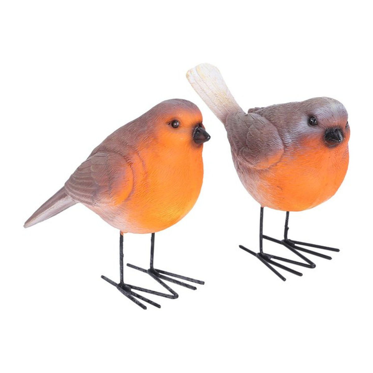 2er-Set OutsideWorld Vogel-Dekoration aus Kunstharz in Orange für Garten und Innenbereich - Bild 1