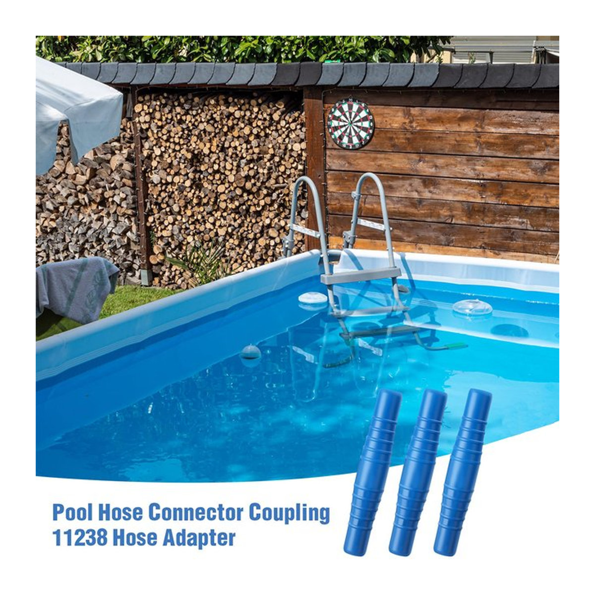 2er-Set PVC Pool Schlauchkupplung für 1-1/4 Zoll und 1-1/2 Zoll Filteranschlüsse und Schwimmbadstaubsauger Zubehör - Bild 1