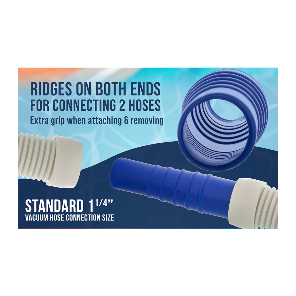 2er-Set PVC Pool Schlauchkupplung für 1-1/4 Zoll und 1-1/2 Zoll Filteranschlüsse und Schwimmbadstaubsauger Zubehör - Bild 5