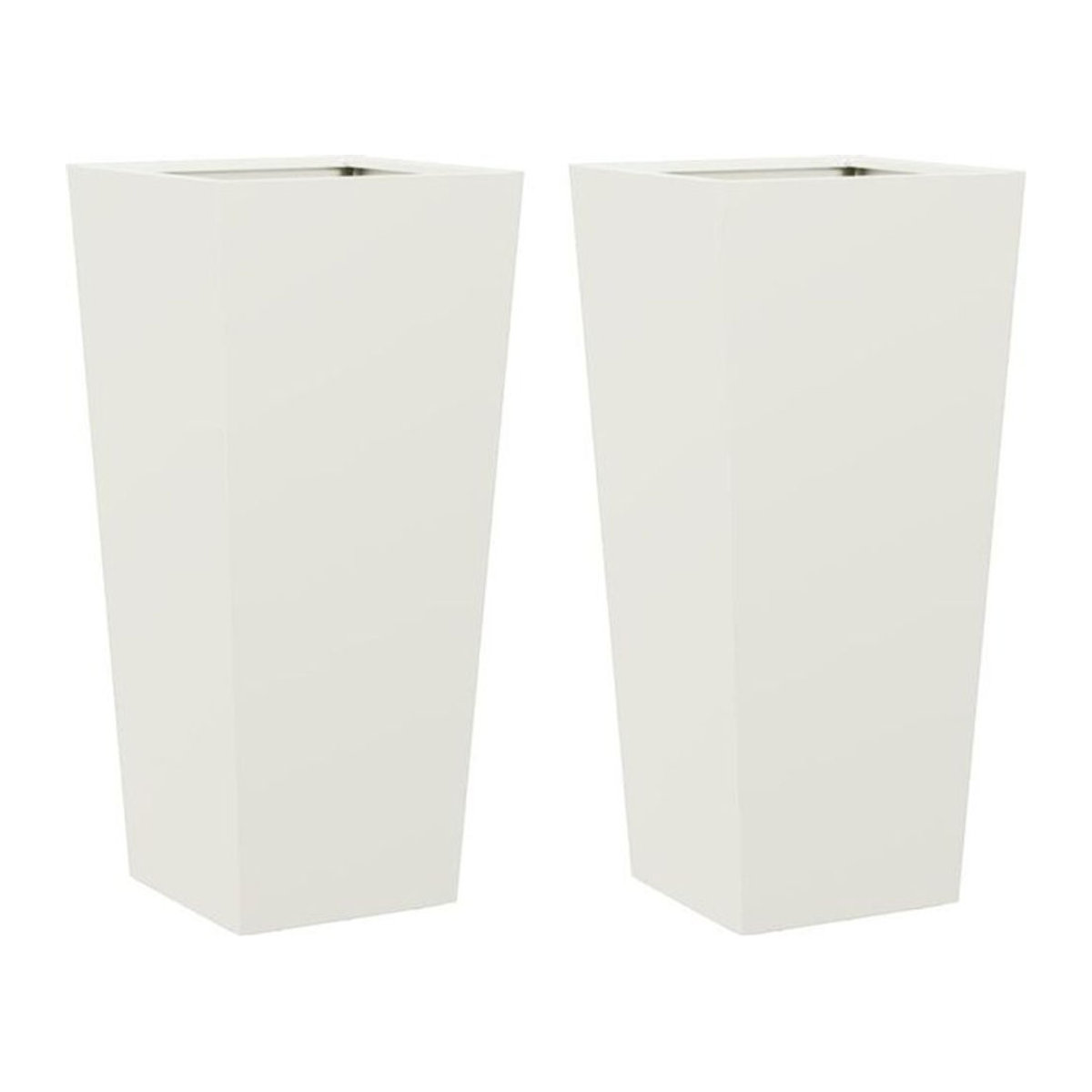 2er-Set quadratische Pflanzkübel aus Metall von vidaxl in Weiß, B/T/H: 35 x 35 x 75 cm - Bild 1