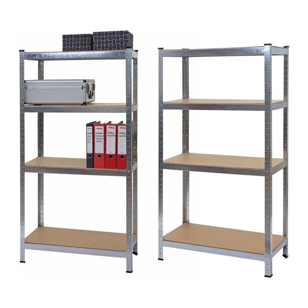 2er-Set Schwerlastregal MCW-D67 Steckregal aus Metall in Silber, Traglast pro Regal 320 kg, H x B x T: 160 x 80 x 40 cm - Bild 1