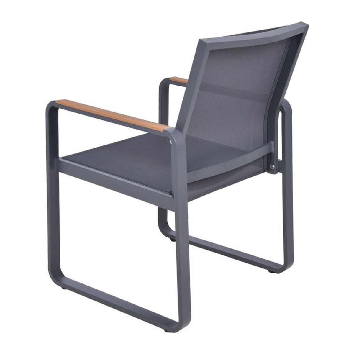 2er Set Sessel SILEA von Garden Pleasure in Anthrazit aus Aluminium im modernen Design - Bild 1
