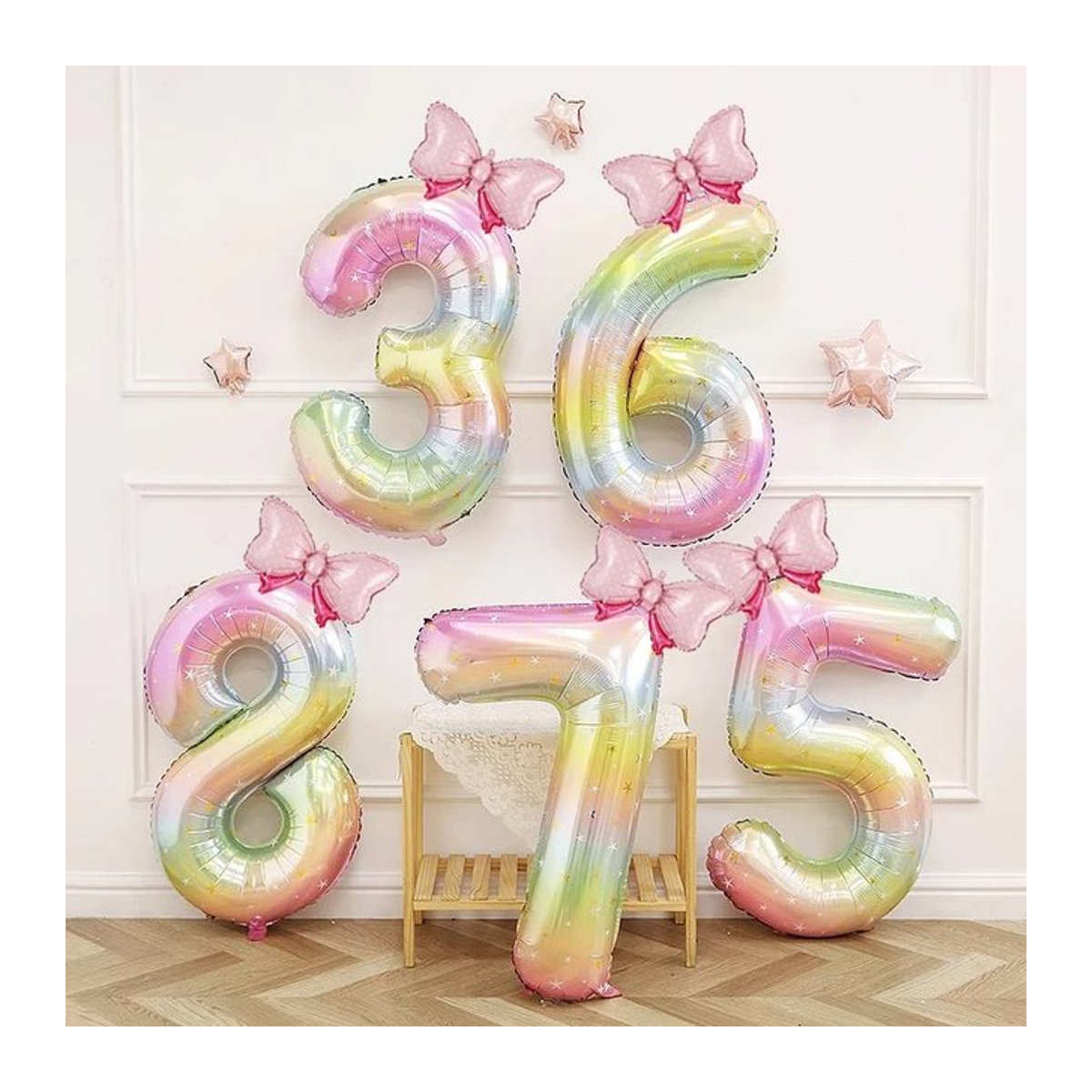 2er-Set Sternenhimmel Farbverlauf Bogen Folie für Heliumballons zur Dekoration von Geburtstag und Hochzeit, Mehrfarbig, Durchmesser: 101,6 cm - Bild 1