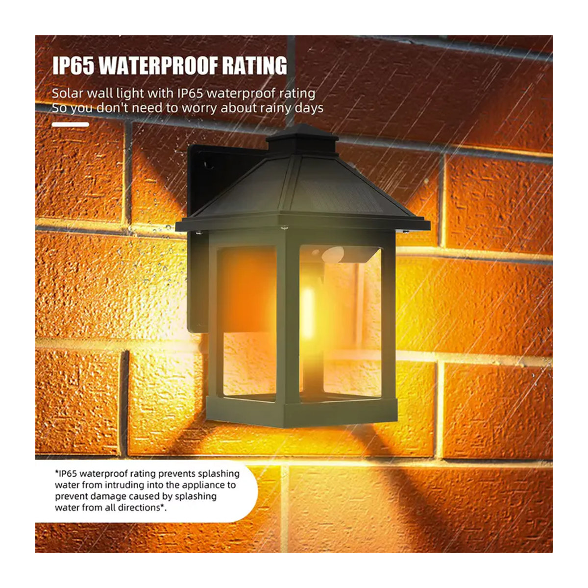 2er-Set UMEXUS Solarbetriebene LED Wandlaternen in Schwarz mit 3 Modi und Dämmerungssensor für den Außenbereich - Bild 2