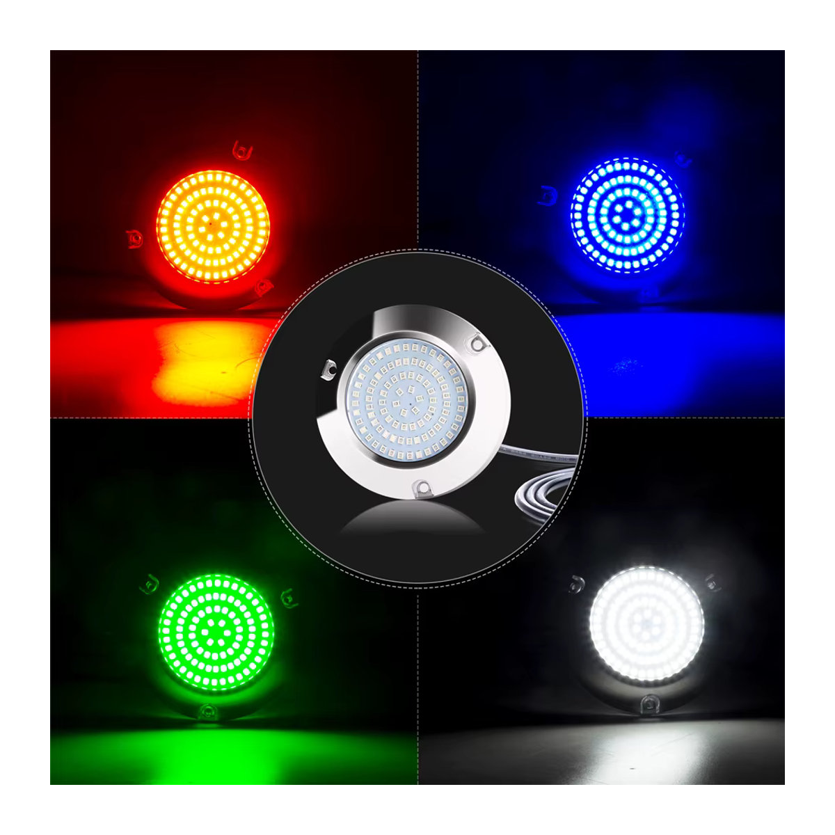 2er-Set Unterwasser-Marine-Beleuchtung aus Edelstahl mit 90 LEDs für Boote und Segelboote, 12V/24V, 60W - Bild 3