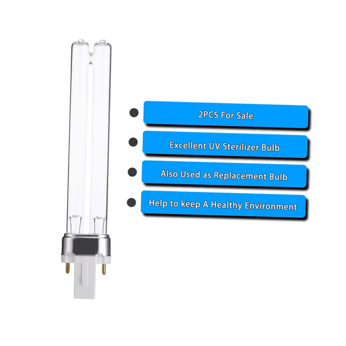 2er-Set UV-Sterilisator Glühbirnen für Aquarien mit G23 Basis, 9W - Bild 3