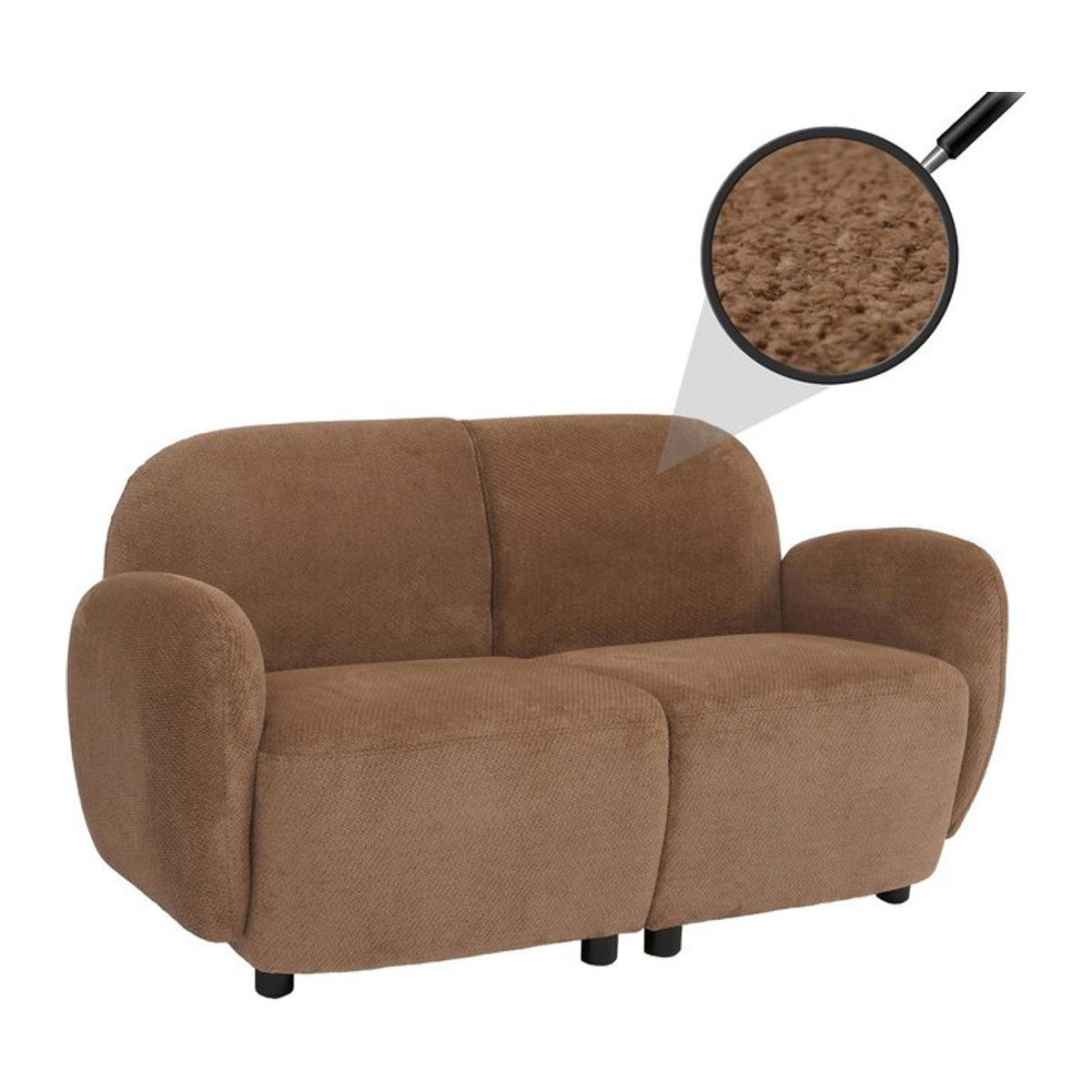 2er-Sofa MCW MCW-P33 als 2-Sitzer Loungesofa aus braunem Chenille-Stoff - Bild 1