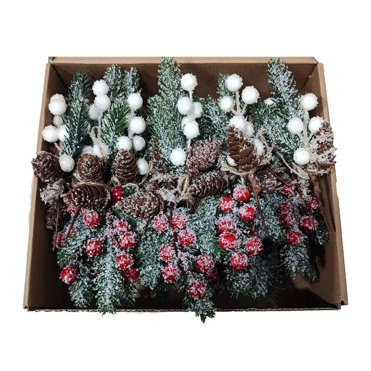 3 bis 5 Stück Künstliche Pflanzen mit roten Früchten von smr für Weihnachtsdekoration und Hochzeit als Tischdeko oder Gartenbonsai in Rot und Mehrfarbig - Bild 3