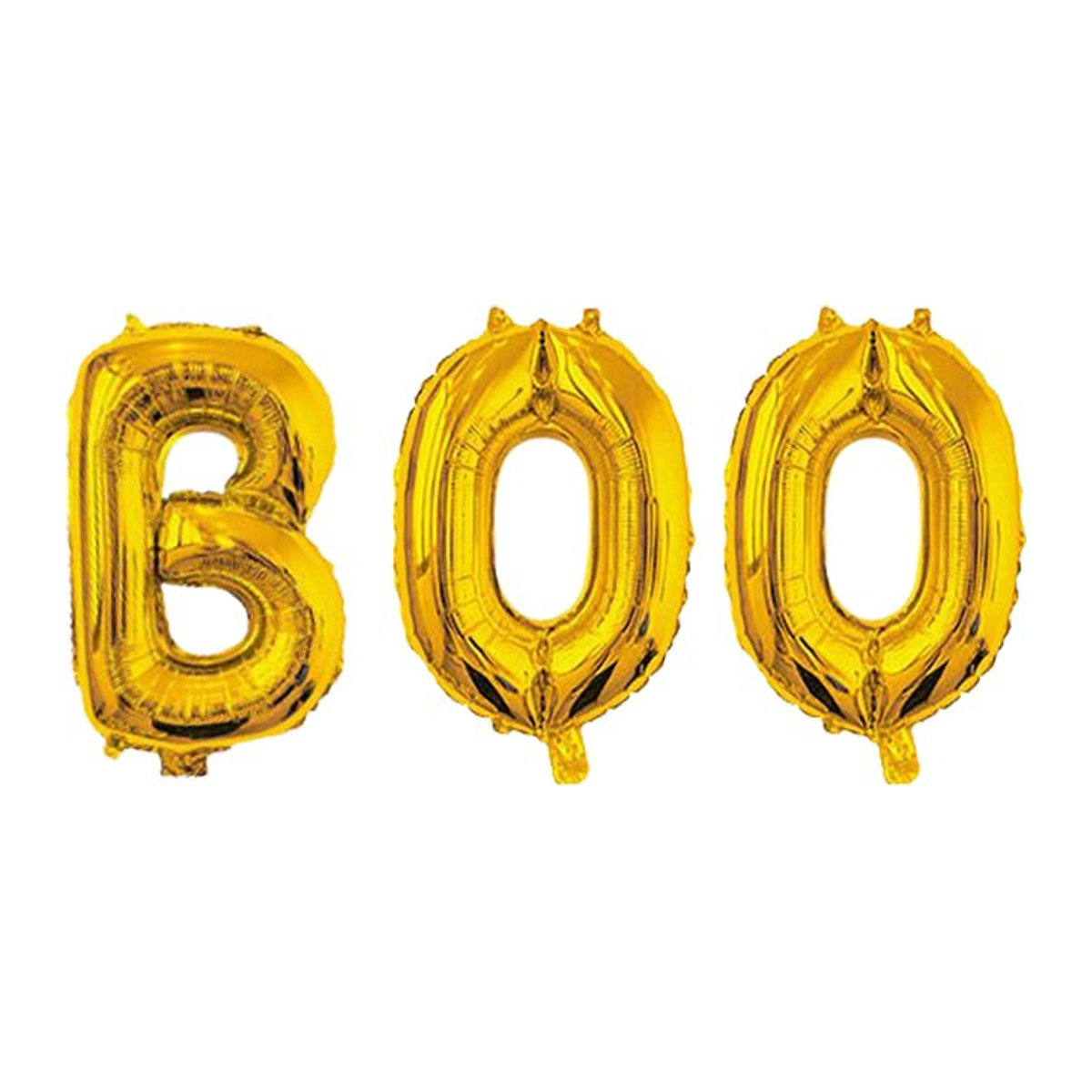 3 Stück Boo Folienballons von QIJOYJU in Gold für deine Halloween Party Dekoration, 16 Zoll - Bild 1