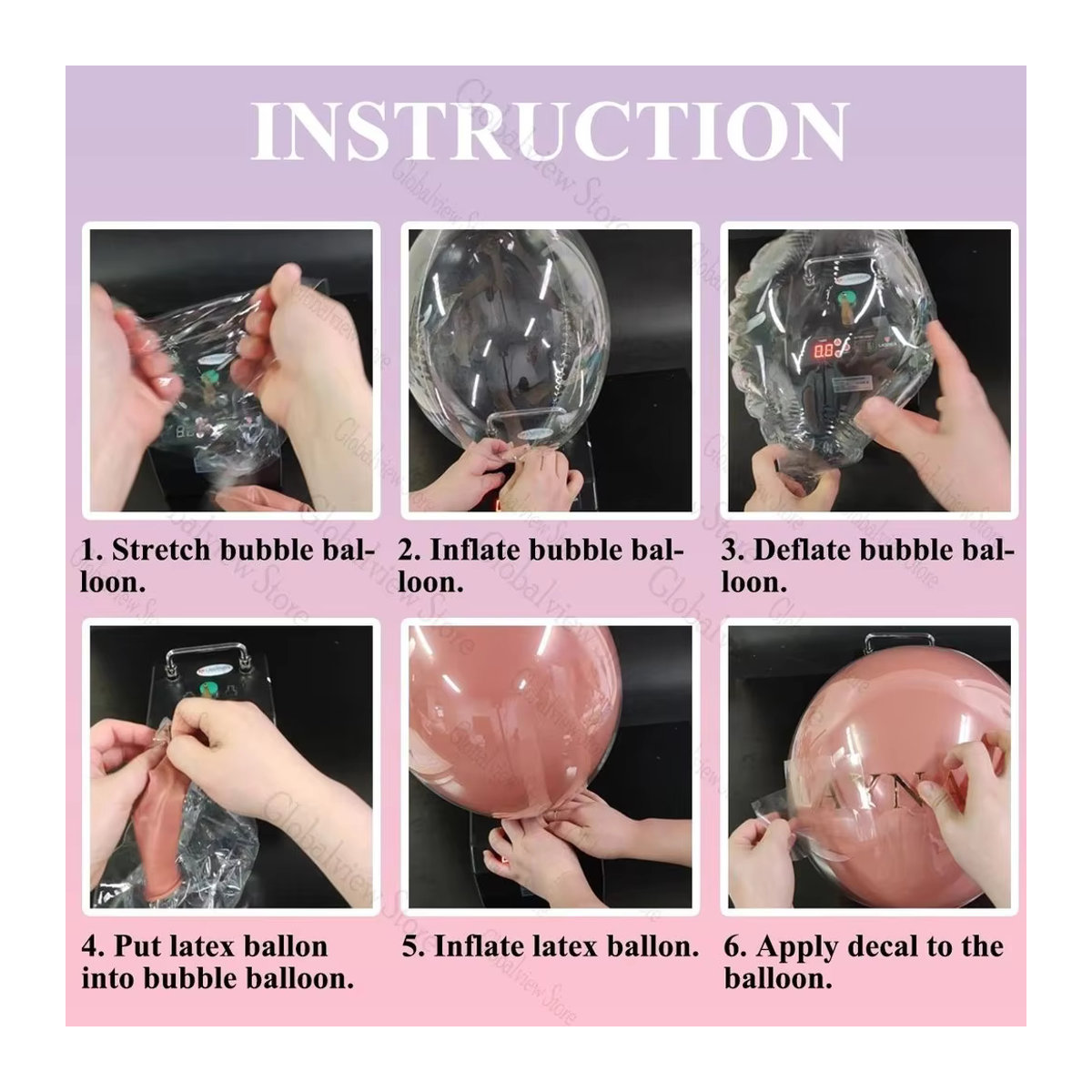 3 Stück personalisierte Namen Aufkleber für Latex- und Blasenballons in Transparent für Hochzeit, Taufe, Baby Shower oder Geburtstag von MicroPlush - Bild 3