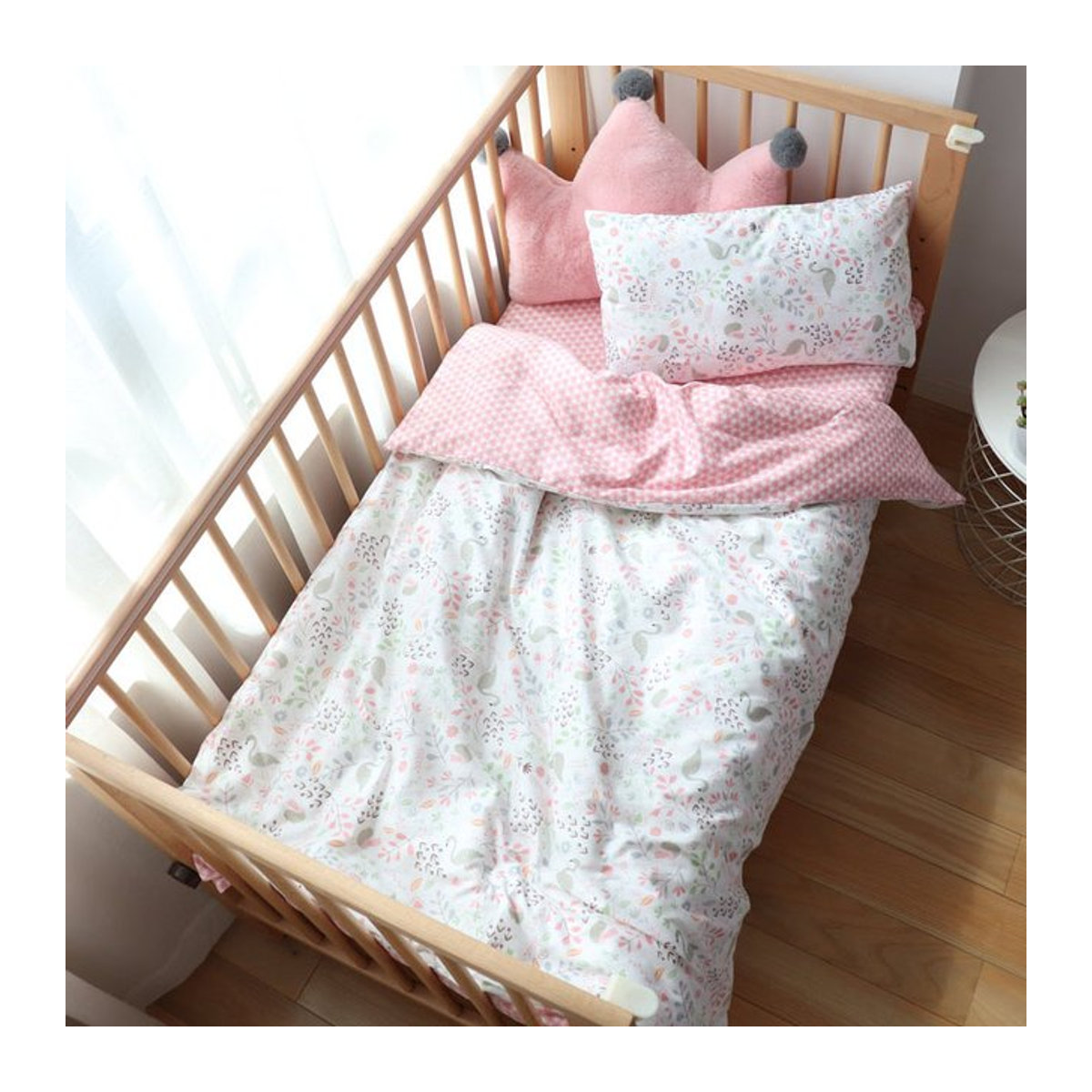 3-teiliges Baumwoll-Bettwäsche-Set für Babybetten inklusive Kissenbezug und Bettbezug für Jungen und Mädchen - Bild 1