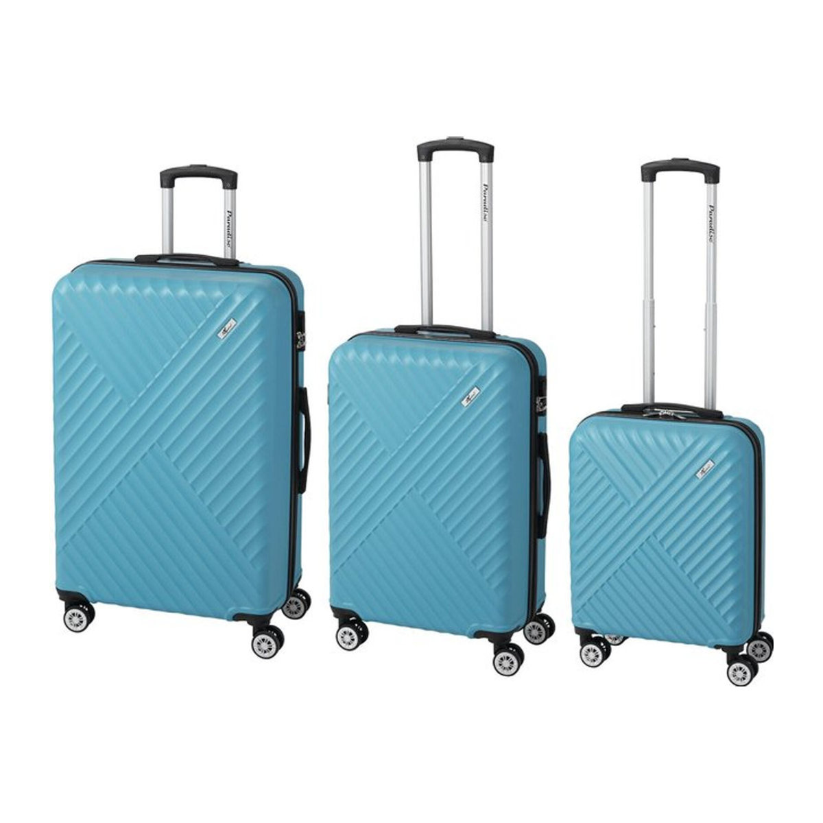 3-tlg. Trolley-Set Kingston in Türkis und Blau - Bild 1