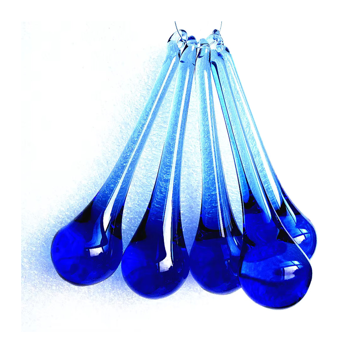 30 Stück blaue Glas Regentropfen Anhänger in Form von Kristall Prismen für Kronleuchter und Vorhang Dekoration, Größe: 20 x 0,8 x 8 cm - Bild 5