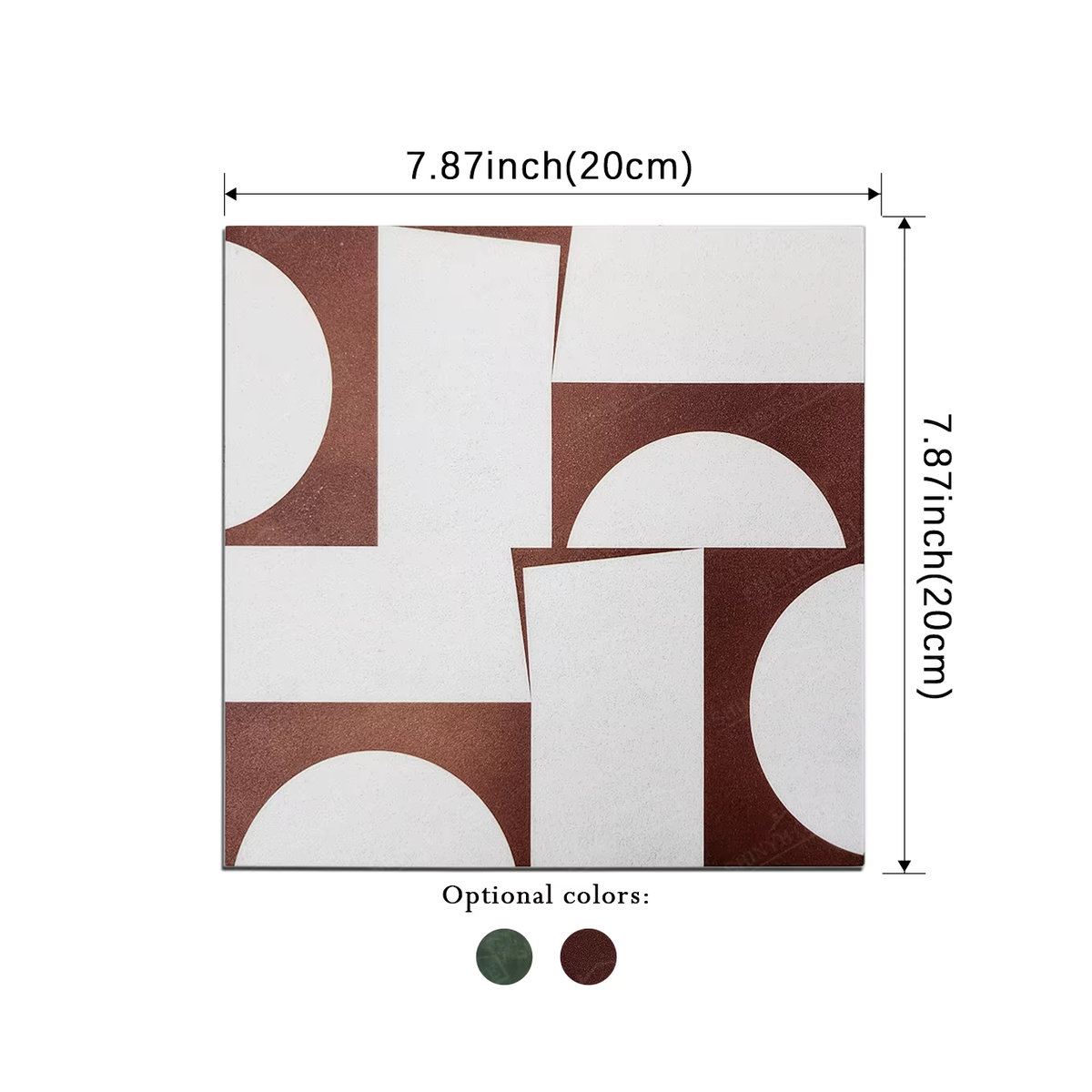 30 Stück Boho geometrische selbstklebende Wand- und Bodenaufkleber aus PVC in Grün und Mehrfarbig, B/B: 20 x 20 cm - Bild 2