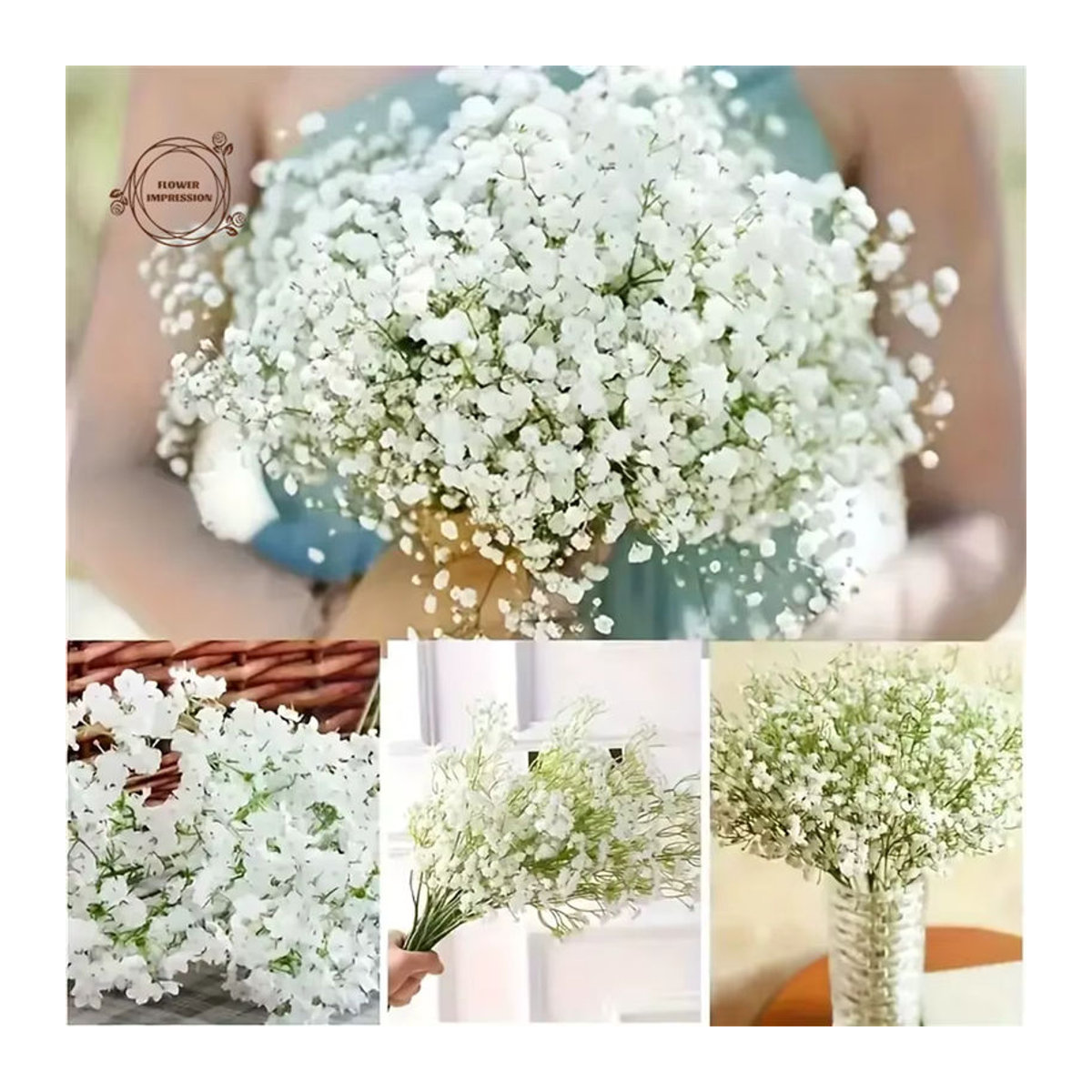 30 Stück künstliche Gypsophila Blumen in Weiß von YN HI FLOWER ENJOY YOUR LIFE als florales Bouquet zur Dekoration für Hochzeit und Zuhause - Bild 1