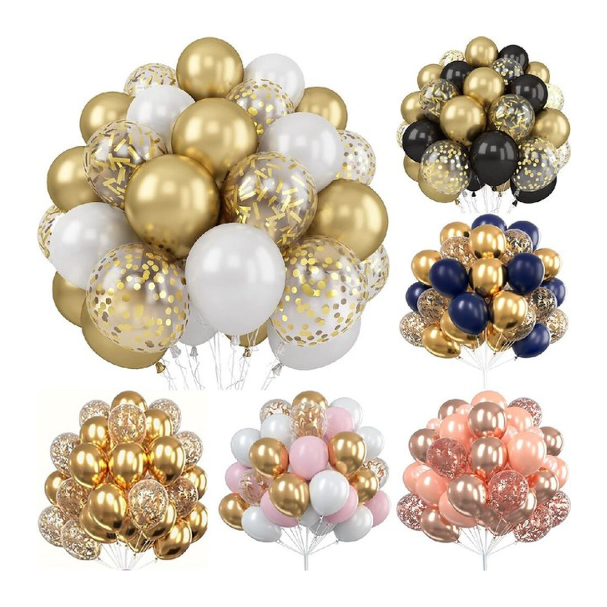 30 Stück Latexballons in Gold und Mehrfarbig mit Metallic-Effekt für deine Geburtstags- oder Hochzeitsdekoration - Bild 1