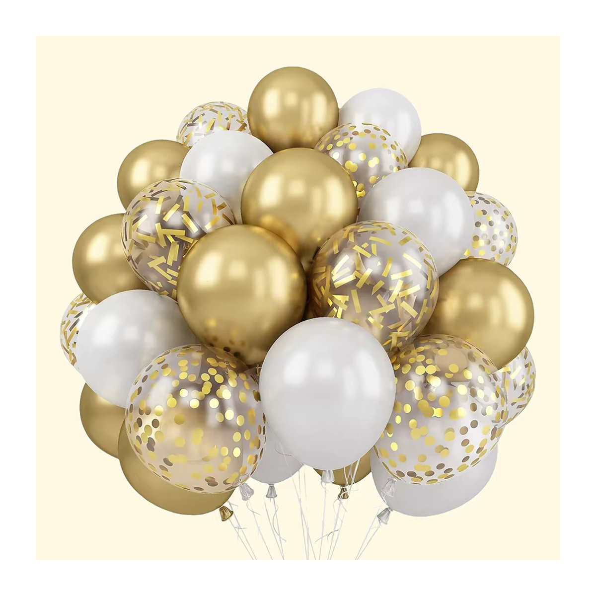 30 Stück Latexballons in Gold und Mehrfarbig mit Metallic-Effekt für deine Geburtstags- oder Hochzeitsdekoration - Bild 2