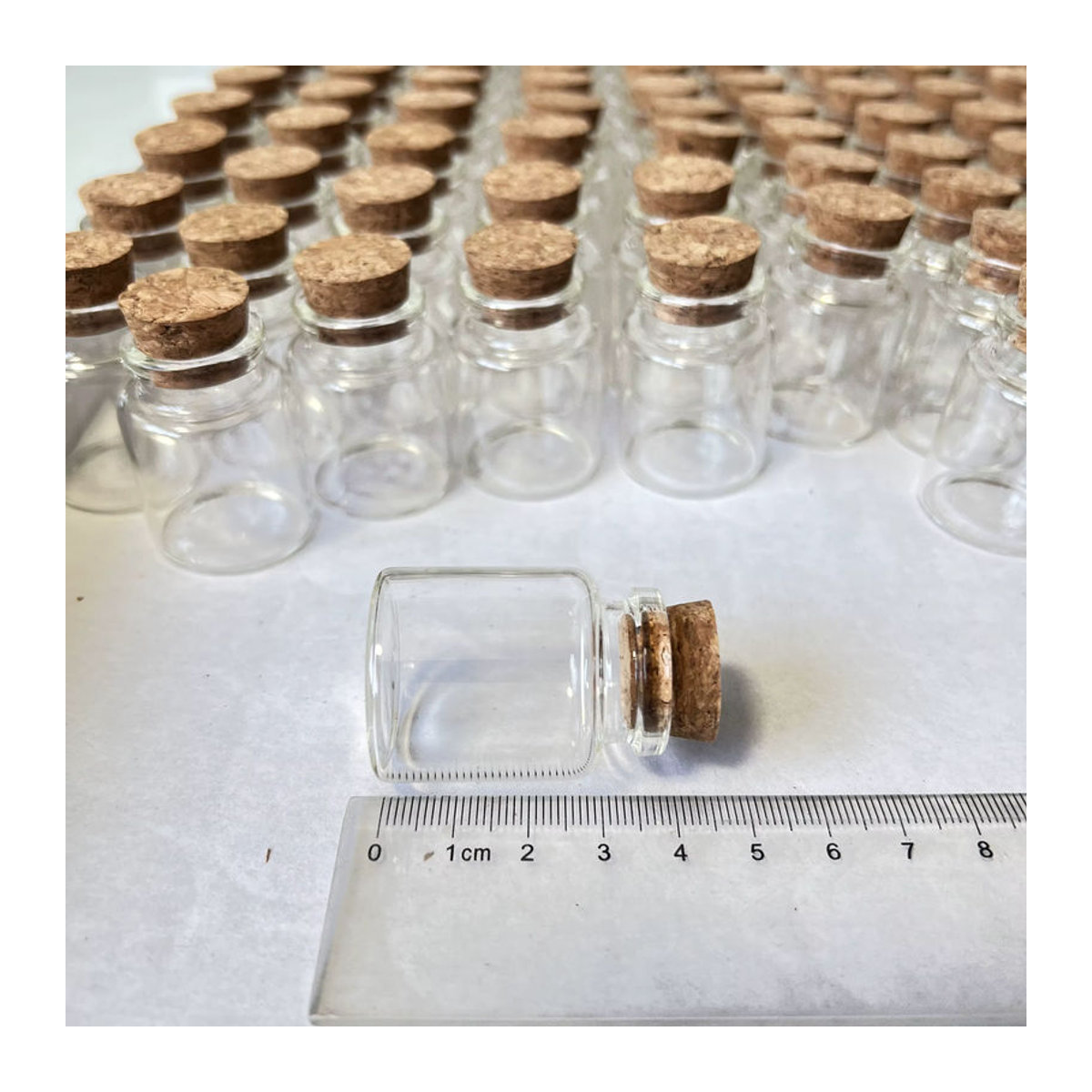 30 Stück LYGIL Mini-Dekor-Glasgläser mit Korkverschluss, transparent, B/H/T: 1,6 x 4,0 x 3,0 cm - Bild 2