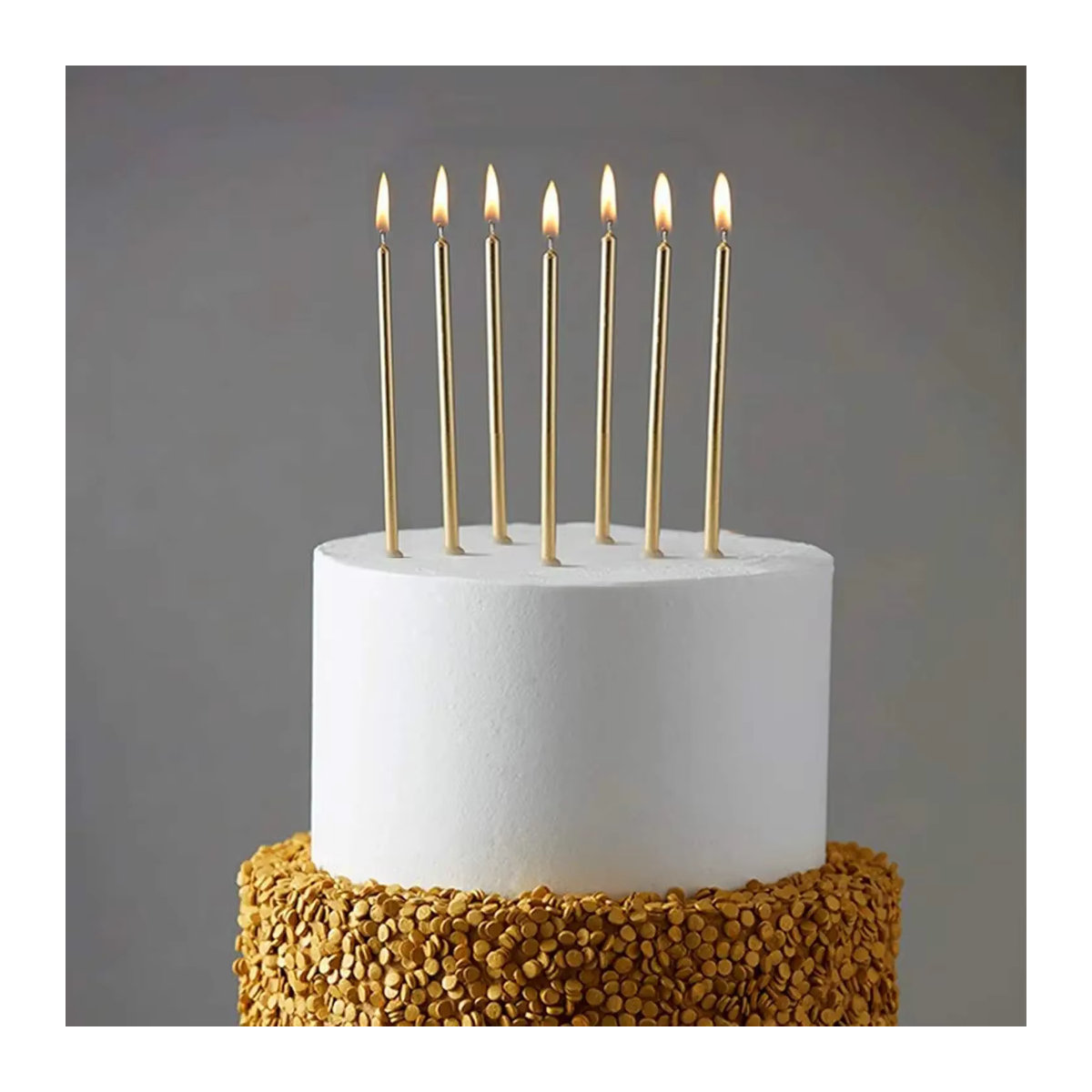 30 Stück metallische Geburtstagskerzen in Champagnergold mit Haltern für Kuchen und Cupcakes - Bild 4