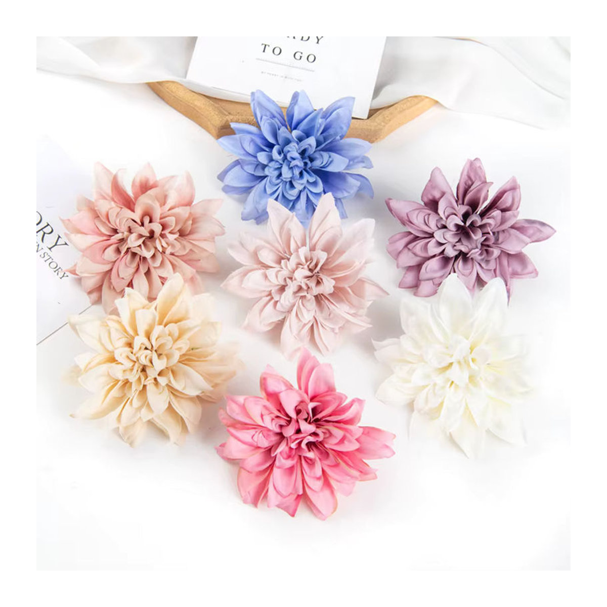 30er Set Künstliche Gerbera Blumen aus Seide in Mehrfarbig für Dekoration, Hochzeit und Valentinstag - Bild 3