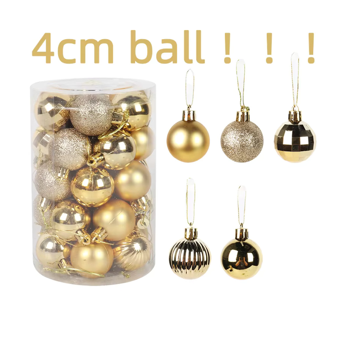 34er Set joy-enlife Weihnachtsbaum Kugeln aus Kunststoff, mehrfarbige runde Christbaumanhänger zur Dekoration - Bild 3