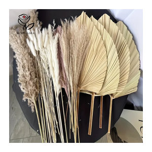 35 Stück YN HI FLOWER beige Pampasgras als getrockneter Blumenstrauß für deine Boho-Heimdekoration