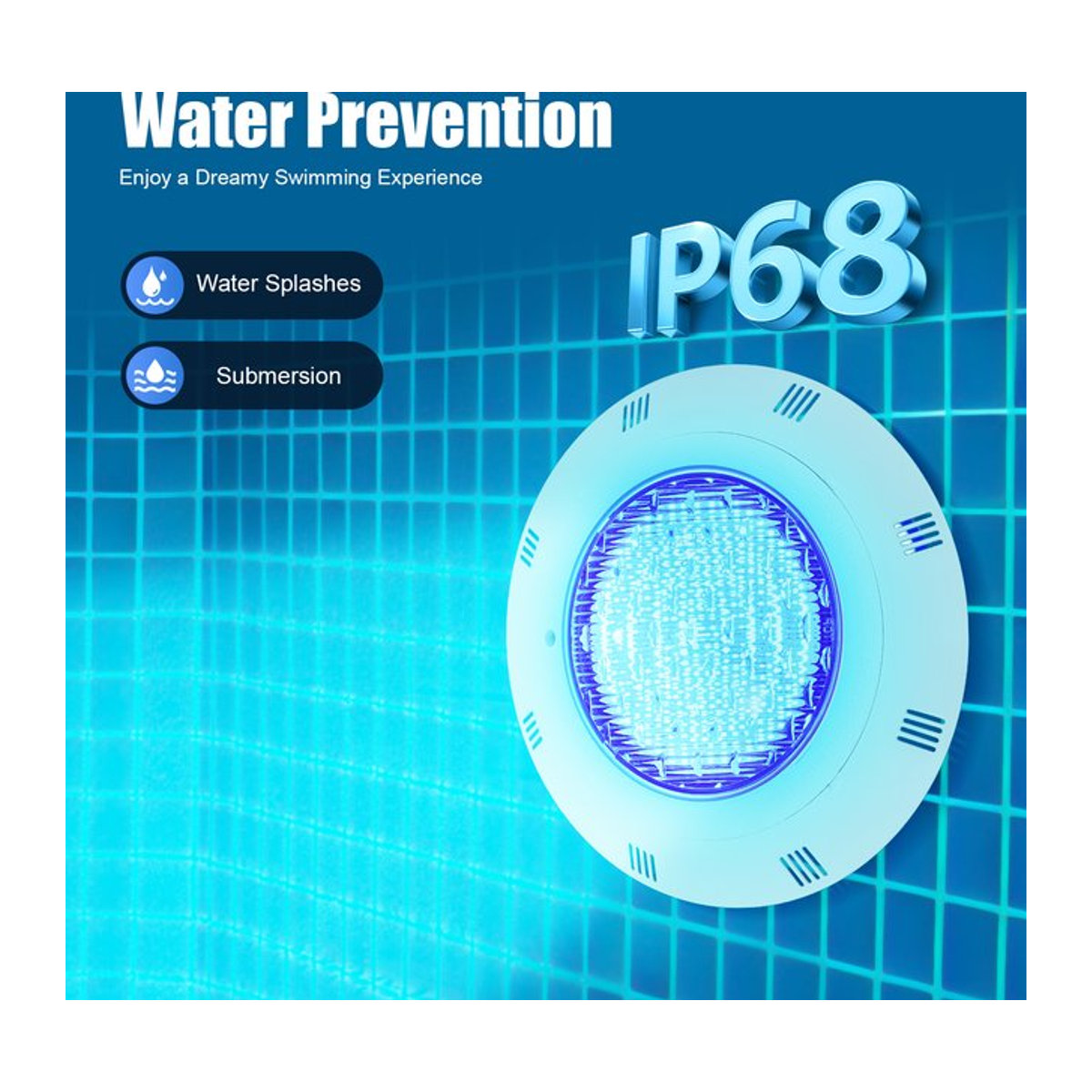 36 W LED Schwimmbadleuchte mit Fernbedienung, IP68 wasserdichte Unterwasserleuchte für 7-farbige Brunnenbeleuchtung in Bunt und Weiß - Bild 1