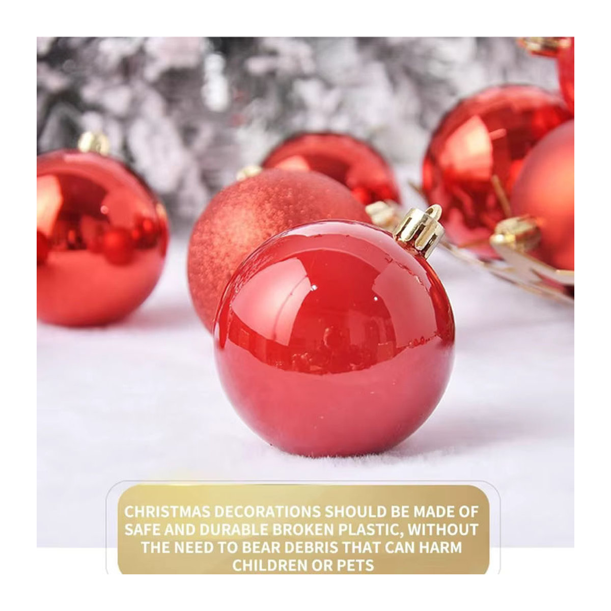 36er Set Weihnachtskugeln als Hängeornamente in Silber und Mehrfarbig aus Kunststoff für deinen Weihnachtsbaum und zur Dekoration - Bild 4