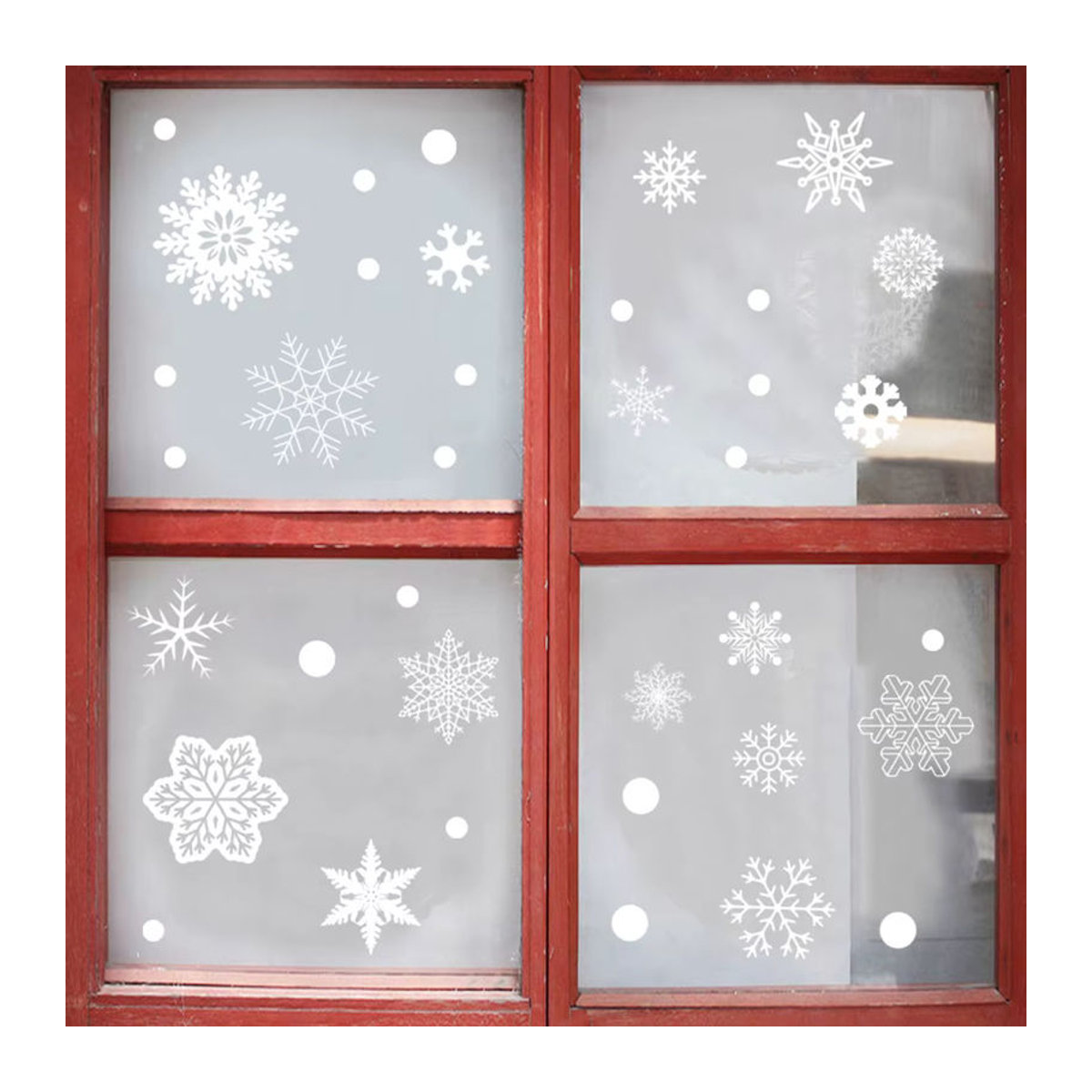 37er Set Glitzer Schneeflocken Fensteraufkleber in Weiß für die Weihnachtsdekoration aus Kunststoff - Bild 2