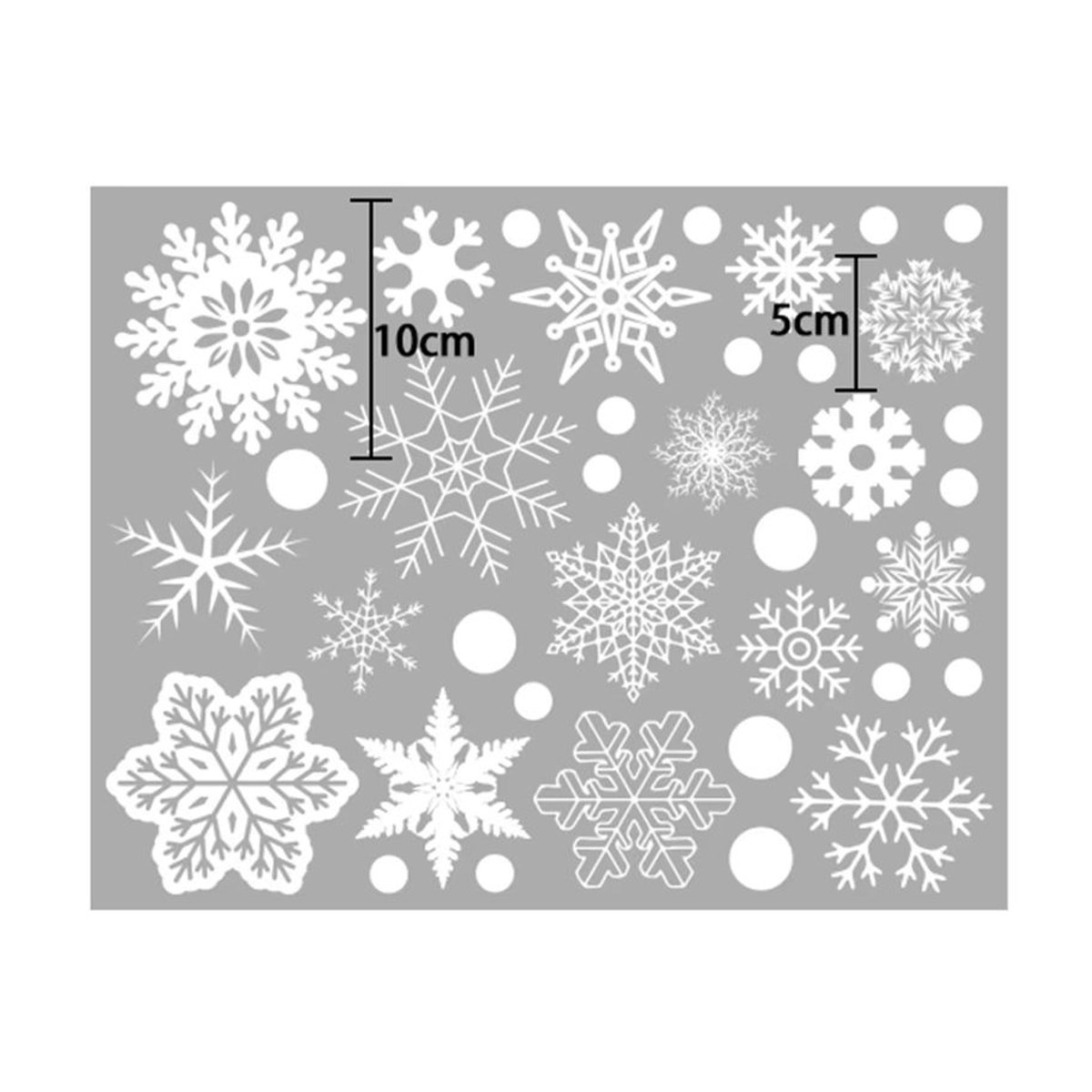 37er Set Glitzer Schneeflocken Fensteraufkleber in Weiß für die Weihnachtsdekoration aus Kunststoff - Bild 5