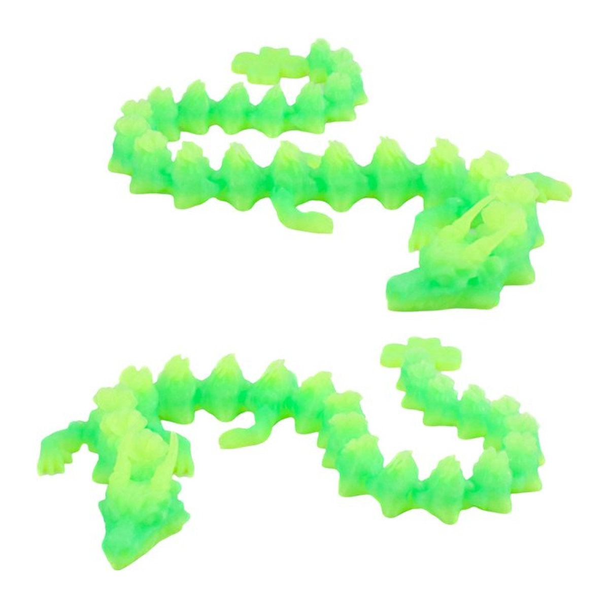 3D-gedruckter vierblättriger Kleeblatt-Drache in Grün mit Farbverlauf aus Kunststoff - Bild 1