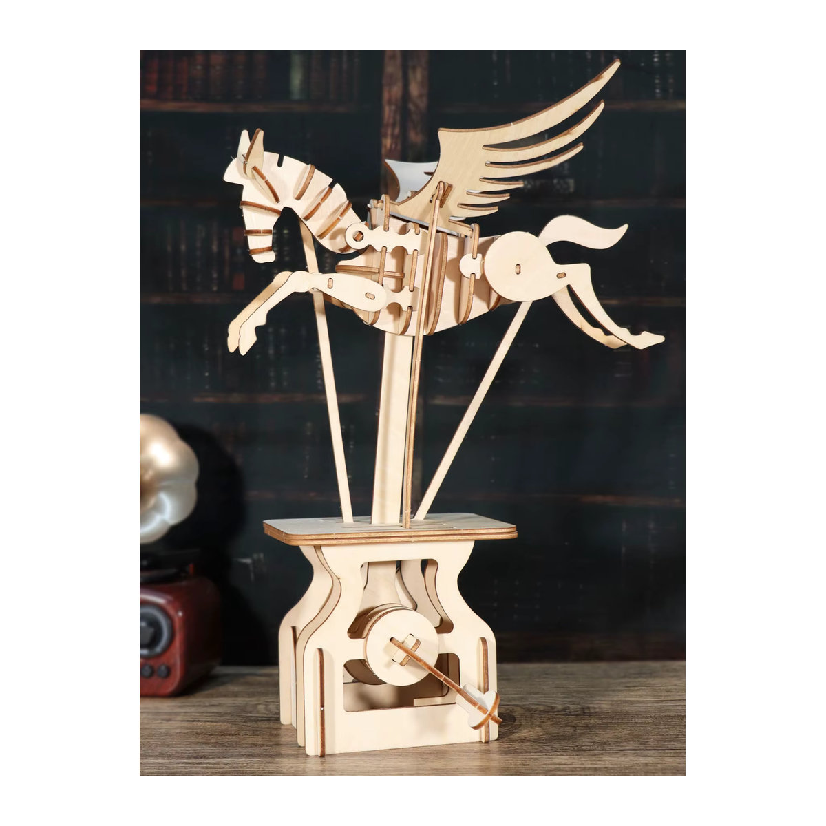 3D Holz Puzzle Pegasus von music park als DIY Bastelset in Beige zur kreativen Dekoration - Bild 2