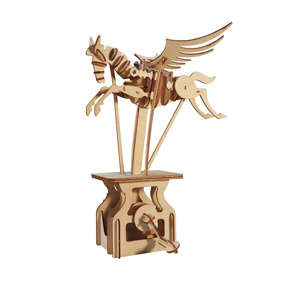 3D Holz Puzzle Pegasus von music park als DIY Bastelset in Beige zur kreativen Dekoration - Bild 5
